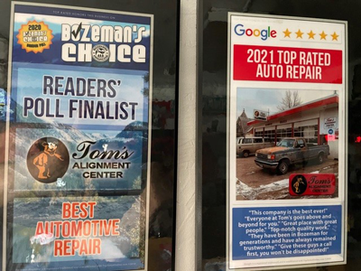 Bozeman's Choice and Google top rated shop.